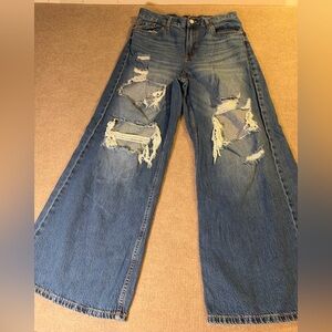 Aeropostale Flare Distressed Blue Jeans 1621